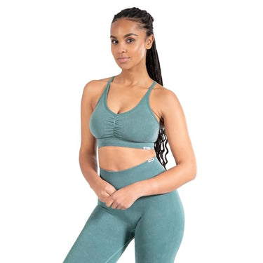 SMILODOX Sport BH Damen - Batik Acid Scrunch Sport Bra - Blickdicht rutschfest Crop Top - Schöner Rückenausschnitt - Atmungsaktive Tank Top für Yoga Fitness Gym, im Sale